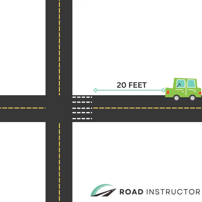 When parking near a corner, you may park your vehicle no closer than