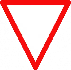 A red and white triangular sign at an intersection means: [Answered ...