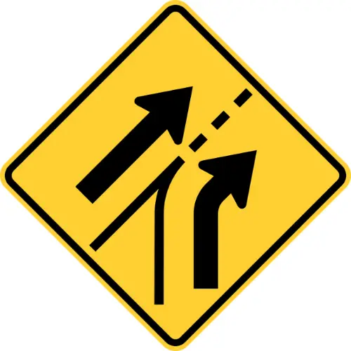 Added right lane on slip lane